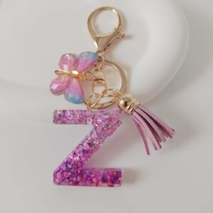 Purple letters-z / Purple letter keychain pendant