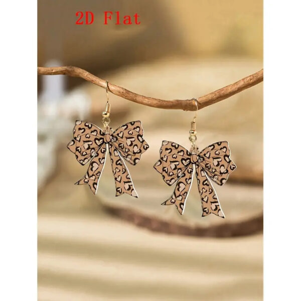 Wholesale Creative leopard print bow acrylic earrings