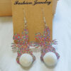 Wholesale Easter cartoon rabbit colored sequin acrylic earrings