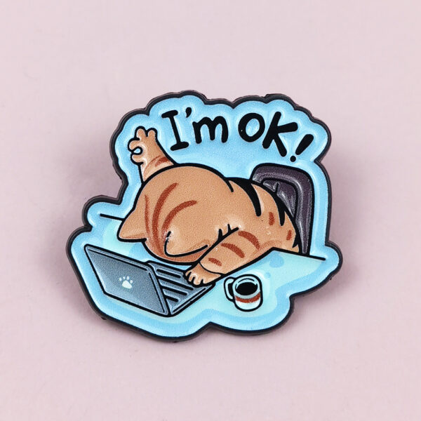 O1CN01IQxj111sPDcxeIftK_4079255758-0-cib Wholesale Creative overtime cat cartoon English letter brooch