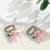 Wholesale Easter colored letter carrot acrylic earrings