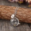 Wholesale Alloy Inlaid Artificial Gem Three Dandelion Pendant Necklace