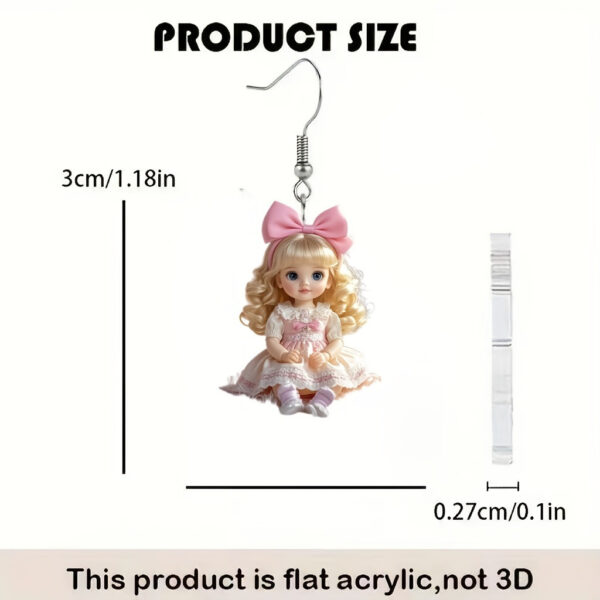 O1CN01ISO9jC2GJlippbsUJ_2220525858995-0-cib Wholesale Acrylic Doll Cartoon Earrings with Butterfly Dangles