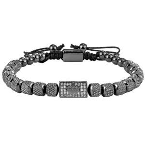 Crown square 6mm 18 pineapple beads black