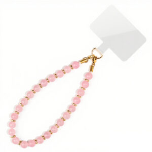 Rose quartz mobile phone chain