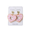 Wholesale Valentine's Day Acrylic Enameled Heart-Shaped Donut Earrings - Sweet, Fun, Vacation Style, Holiday Party Gift Earrings