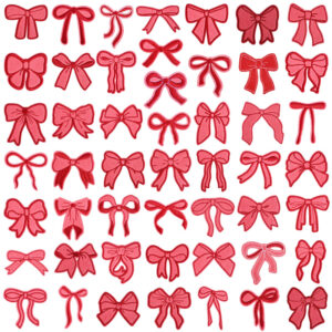 Wholesale Red diverse bow embroidery DIY Patches