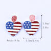 Wholesale New American Independence Day earrings red White blue striped flag earrings