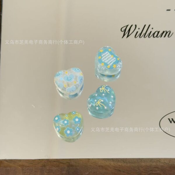 Wholesale 10pcs Fine Flash Printed Love Relief Acrylic Beads