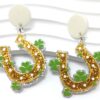 Wholesale St. Patrick's Day green cross acrylic earrings