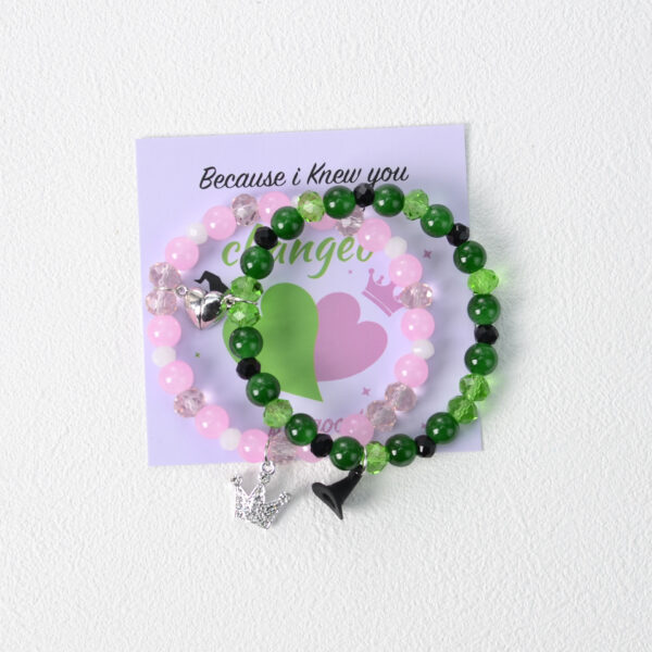 Wholesale Pink Green Matching Couple Bracelet Crown Witch Hat Bracelet Couple Love