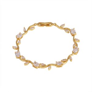 All white bracelet with gold