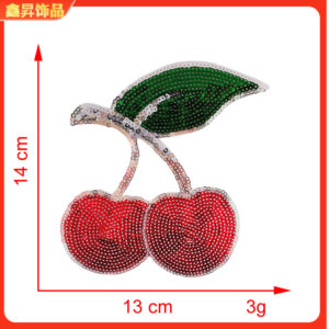 Heated melting glue*red*cherry*single leaf cherry*height 14*13cm