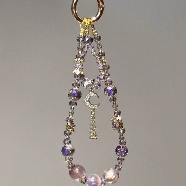 Wholesale Star and Moon Beaded Phone Chain Keychain