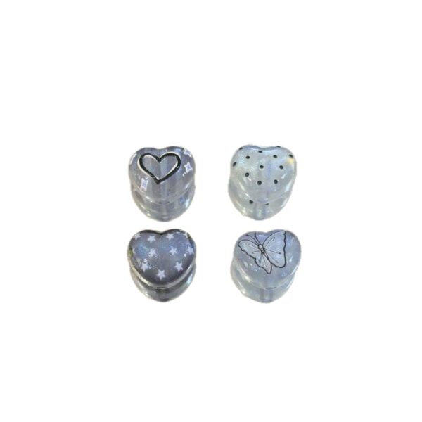 Wholesale 10pcs Fine Sparkling Bow Love Relief Acrylic Beads