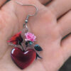 Wholesale Love Rose Acrylic Valentine's Day Earrings