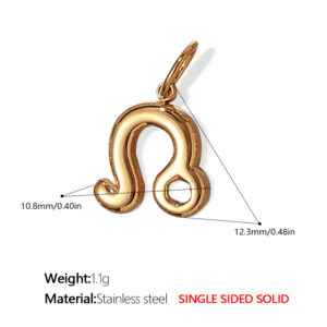 Pj431g7 leo gold solid pendant