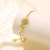 Wholesale Stainless steel inlaid zircon sunflower bracelet