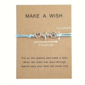 Blue rope heart and dog paw