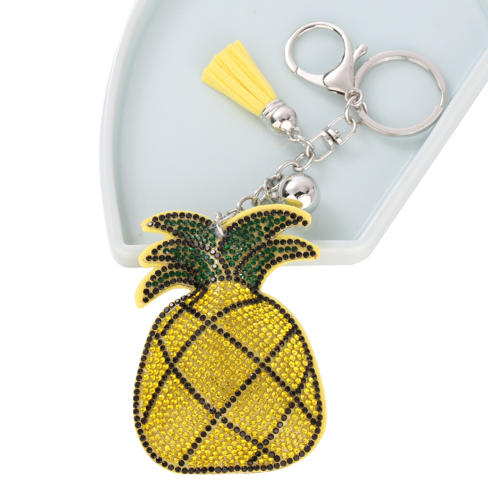 Wholesale Rhinestone Diamond Pineapple Keychain