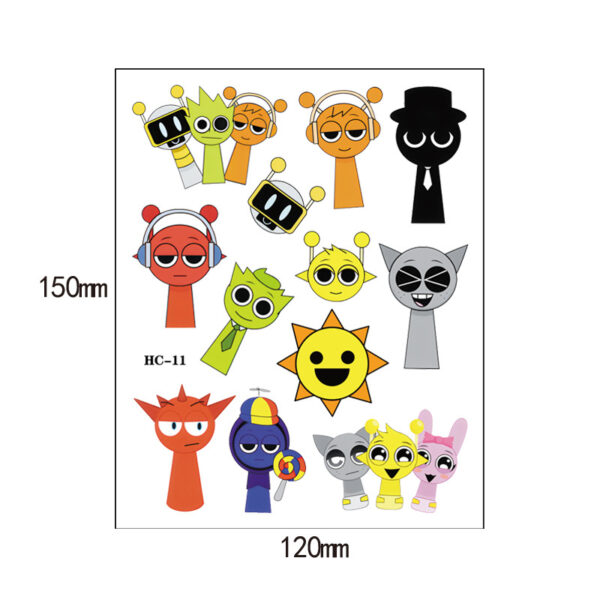 Wholesale Rhythm Box Music Game Tattoo Sticker Cartoon