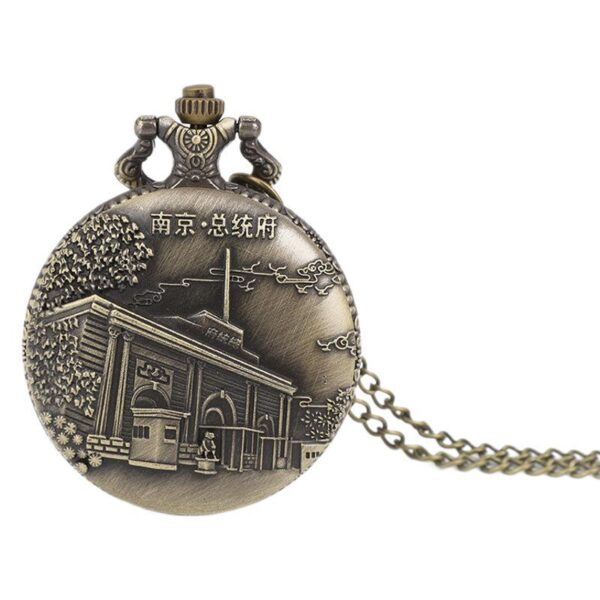 O1CN01IhwvIa1wkyo4Z7DoT_2213334146347-0-cib Wholesale Vintage Hanging Chain Flip Scenic Area Commemorative Pocket Watch