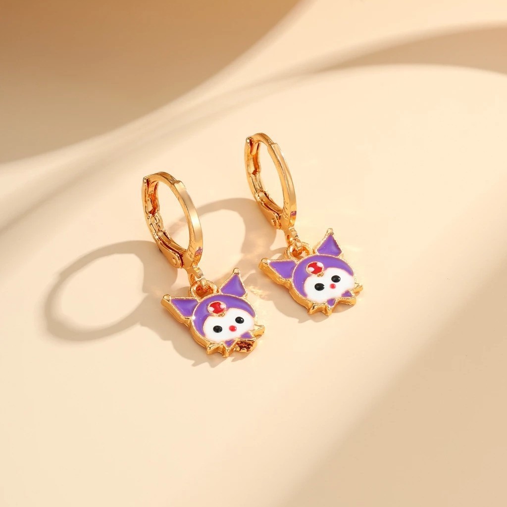 Wholesale Cute gold ipping cartoon earrings