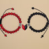 Wholesale Couple Bracelet Suction Stone Pair of Black Red Rope Love Bracelet Valentine's Day Gift