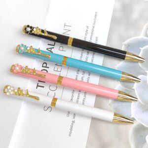 Wholesale Pearl Flower Pen Clip Cartoon Metal Pen