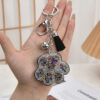 Wholesale Creative Cartoon Bear Paw Rhinestone Keychain