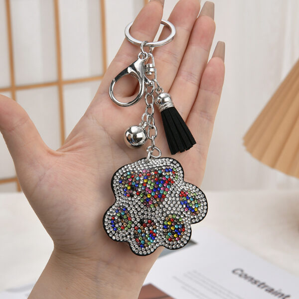 Wholesale Creative Cartoon Bear Paw Rhinestone Keychain