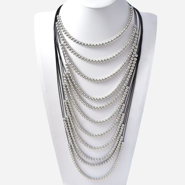 O1CN01Il4AA61x6VZ4YKF4S_2218560116394-0-cib Wholesale Electroplated circular bead multi-layer layered necklace