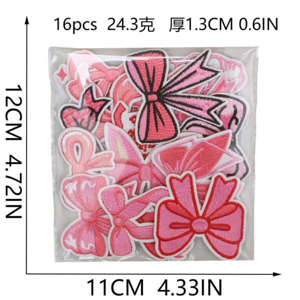 Wholesale Pink bow embroidered patch