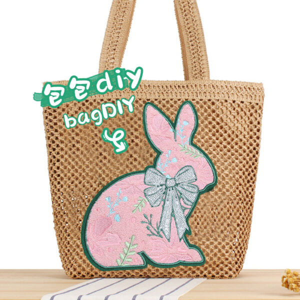 Wholesale Colorful Rabbit Cross Money Bag Embroidery DIY Patches