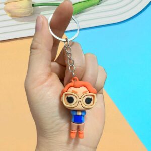 Strange plush toy keychain - glasses and blue shirt / 5.4*3.8