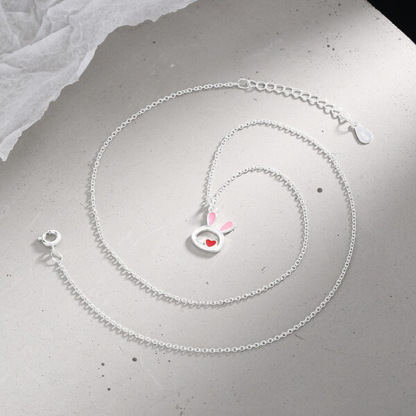 Wholesale Rabbit Love Hollow Drop Glue Necklace