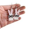 Wholesale Easter cartoon rabbit acrylic asymmetrical earrings
