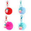 Wholesale Colorful cute furry ball plush keychain