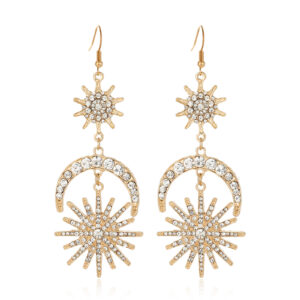 Golden star and moon earrings