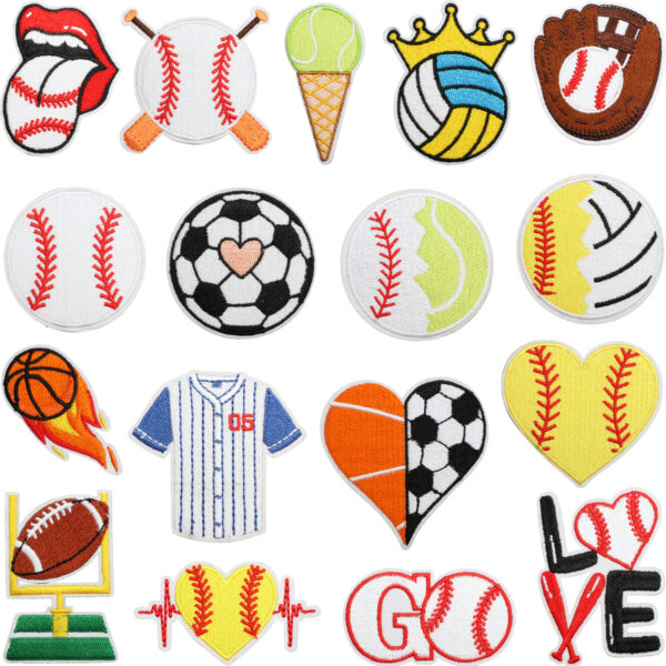 Wholesale Heat Transfer Embroider Tennis Patch Football Rugby Cloth DIY Patches