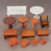 Wholesale Miniature simulation wooden brown round table Doll Accessories