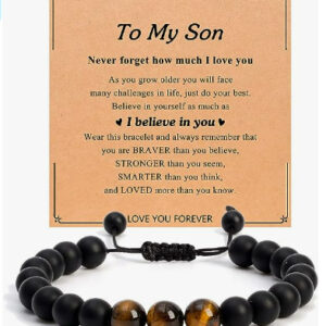 Son card 2 + tiger eye black matte bracelet