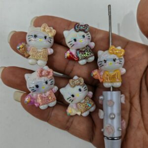 Wholesale Vertical Hole Plated Uv Color Bouquet Leopard Print Bow Cat OLY Exclusive