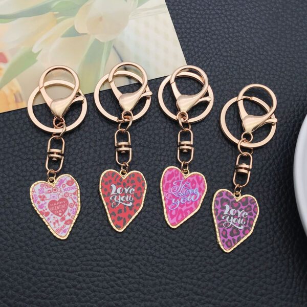 Wholesale printing English love alloycharacter key chain