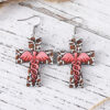 Wholesale Cross Leopard Angel Pendant Earrings Wooden Double-sided Earring Gift