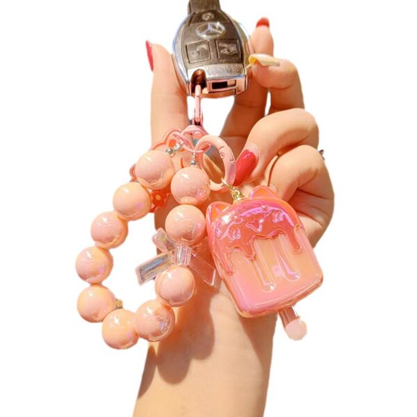 Wholesale Electroplated cartoon jelly ice cream keychain