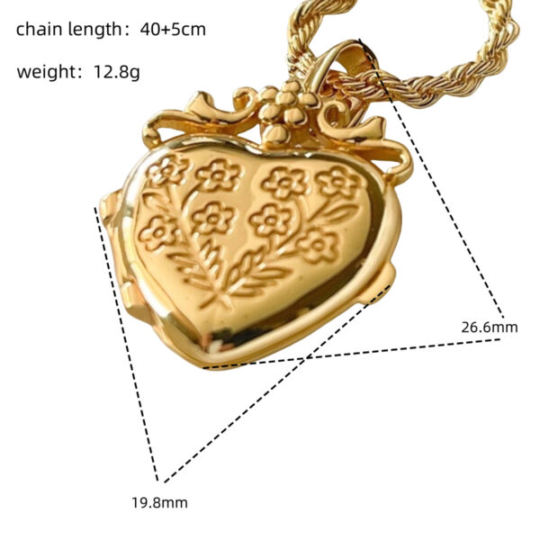 Wholesale Love Flower Album Pendant Square Opening Necklace