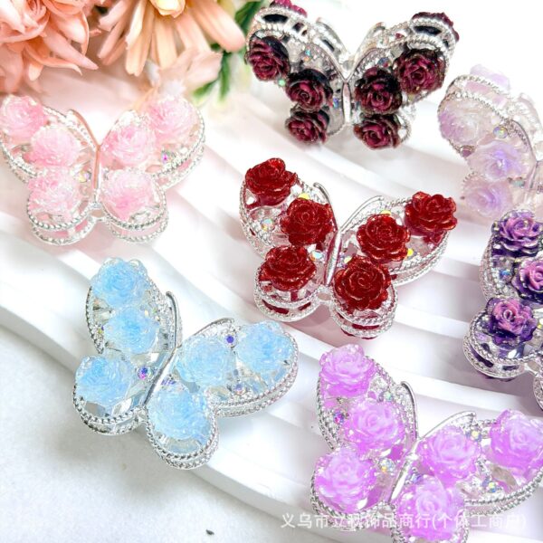 O1CN01J1PoIA1iSkYTckfkf_2220041874412-0-cib Wholesale 10pcs Colored alloy butterfly rose straight hole beads