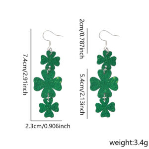 Three-leaf clover model / Irish day acrylic earrings