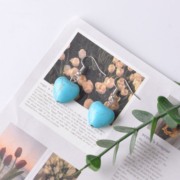 Wholesale Bohemian long turquoise pendant earrings necklace suit